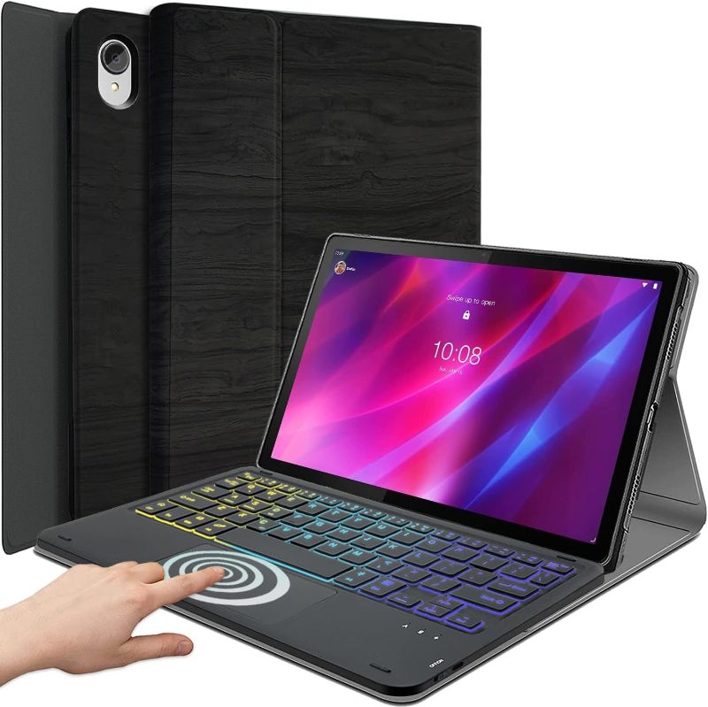 Photo 1 of Backlit Touchpad Keyboard Case for Lenovo Tab P11 Plus 2021(TB-616F)/Tab P11 2020 11 inch (TB-J607F TB-J606X TB-J606F), 3-Zone Backlit Wireless Keyboard with Slim Stand Cover Case
