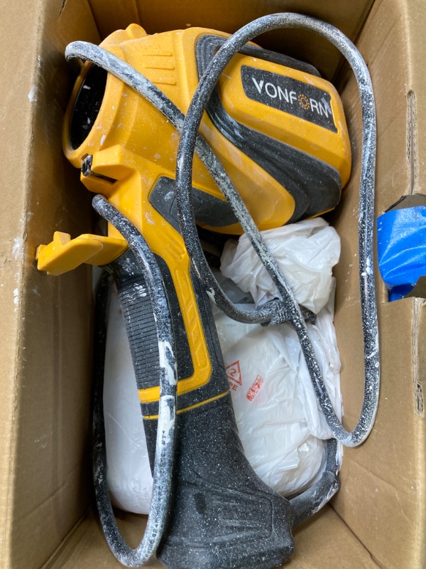 Photo 1 of **very used, needs cleaning**Paint Sprayer, 700W HVLP Spray Gun with Cleaning & Blowing Joints, 4 Nozzles and 3 Patterns, Easy to Clean, for Furniture, Cabinets, Fence, Walls, Door, Garden Chairs etc. VF803 Yellow
