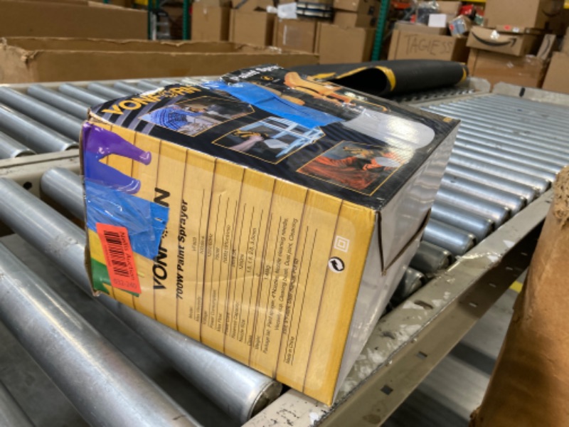 Photo 1 of **very used, needs cleaning**Paint Sprayer, 700W HVLP Spray Gun with Cleaning & Blowing Joints, 4 Nozzles and 3 Patterns, Easy to Clean, for Furniture, Cabinets, Fence, Walls, Door, Garden Chairs etc. VF803 Yellow
