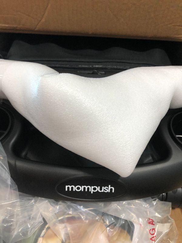 Photo 4 of **parts only** Mompush Lithe V2 Lightweight Stroller + Snack Tray, Ultra-Compact Fold & Airplane Ready Travel Stroller, Near Flat Recline Seat, Cup Holder, Raincover & Travelbag Included Forest "LIKE NEW"