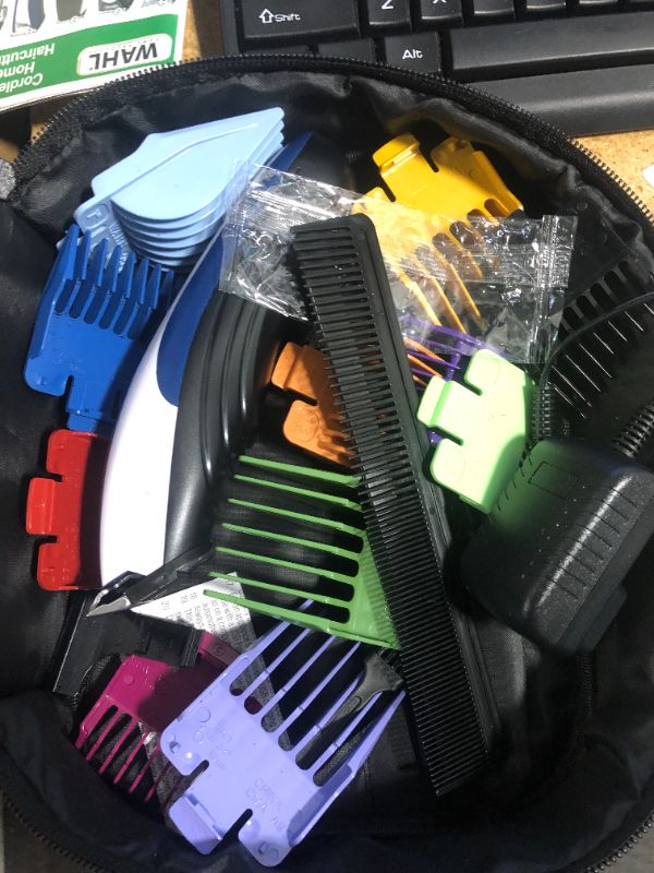 Photo 3 of **FOR PARTS**Wahl Color Pro Cordless Rechargeable Hair Clipper & Trimmer – Easy Color-Coded Guide Combs - for Men, Women, & Children – Model 9649P