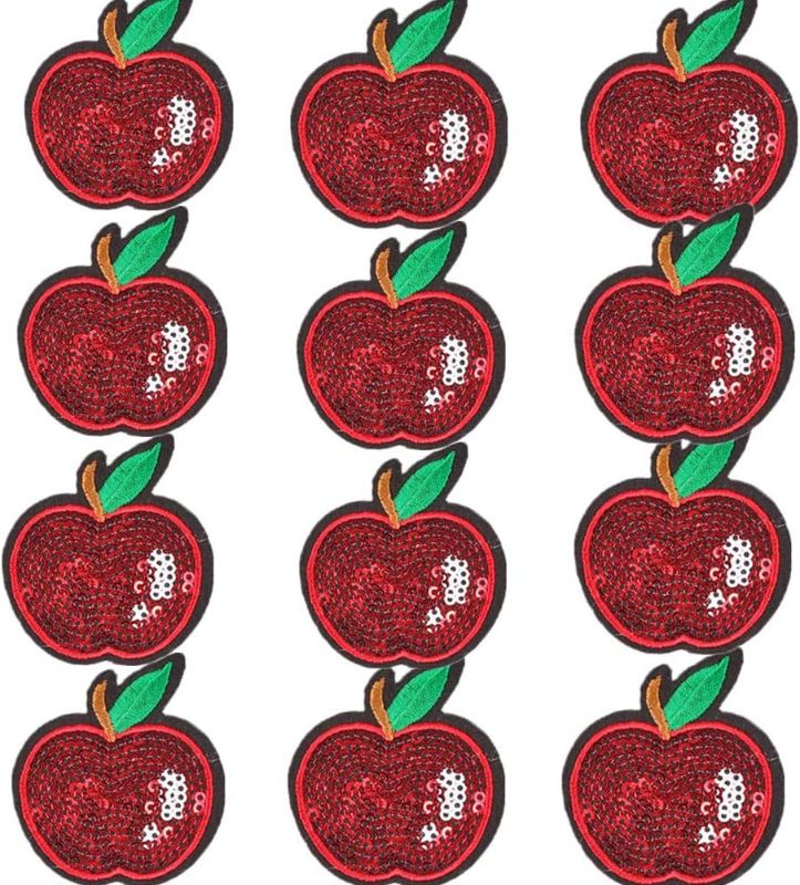 Photo 1 of (10 Pack) Delicious Red 2 Cherries Sequin Sew Iron On Embroidered Patches Appliques