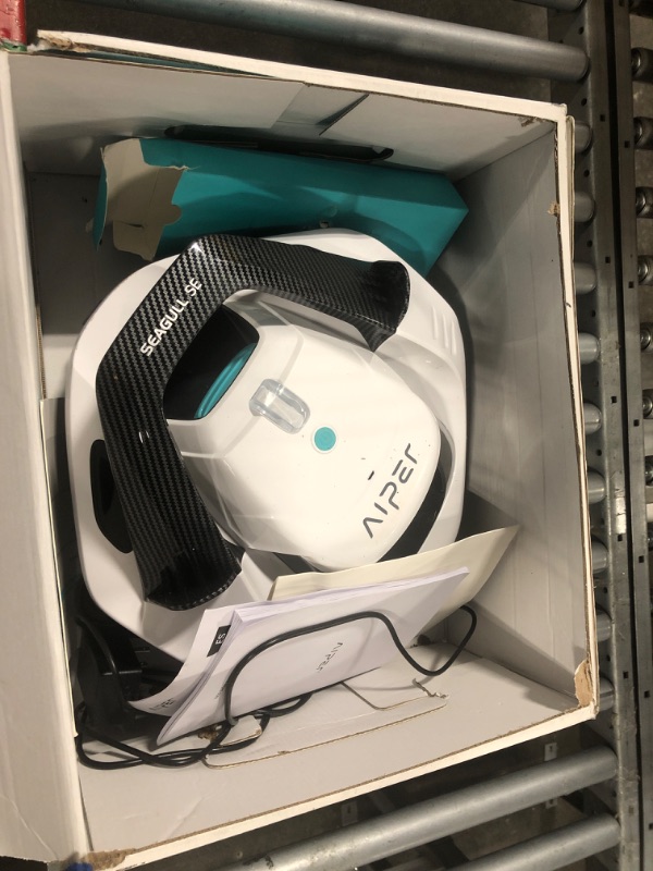 Photo 1 of AIPER Seagull SE Cordless Robotic Pool Cleaner, Pool Vacuum Lasts 90 Mins, LED Indicator, Self-Parking, Ideal for Above/In-Ground Pools up to 33 Feet - White (Renewed)
