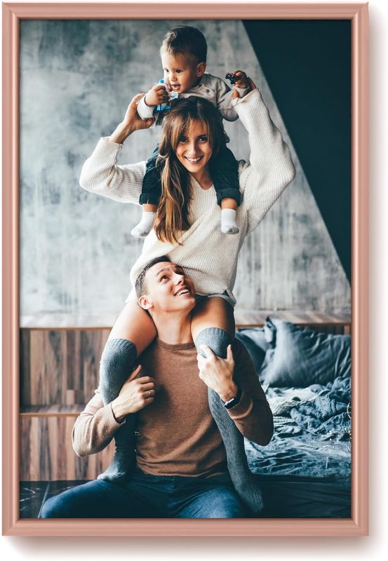 Photo 1 of 16x24 Frame - Single Frame, Sleek and Modern Rose Gold 16x24 Poster Frame, 16 x 24 Poster Frame for Display Artwork, Puzzles, Photos and Movie Posters