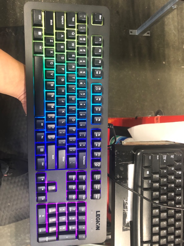 Photo 2 of Lenovo Legion KM310 RGB Wired Gaming Keyboard & Mouse Combo - K310 Keyboard w/Silent Operation & Compact Water-Resistant Design - M300S Mouse with 8000 Adjustable DPI, 220 IPS, 6 Programmable Buttons