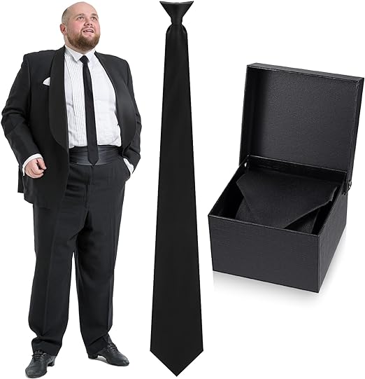 Photo 1 of Extra Long Clip on Ties with Box Tall Man Extra Long Ties Solid Clip on Tie  PACK OF 2 LARGE SIZE AND EXTRA LARGE SIZE