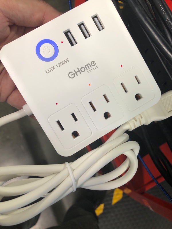 Photo 1 of GHome Smart Power Strip, 3 USB Ports and 3 Individually Controlled Smart Outlets, WiFi Surge Protector Works with Alexa Google Home, Home Office Cruise Ship Travel Multi-Plug Extender Flat Plug, 10A White