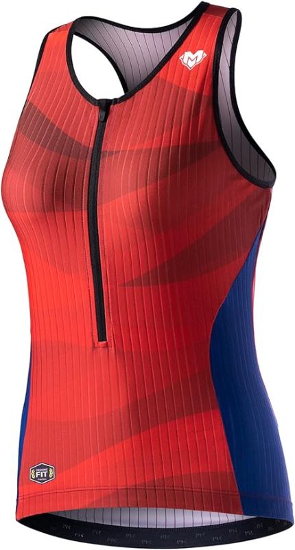 Photo 1 of MY KILOMETRE Womens Triathlon Top Tri Singlet Racerback Performance Triathlon Top with Back Pockets SMALL SIZE