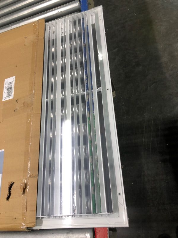 Photo 3 of 30"W X 12"H ALUMINUM ADJUSTABLE RETURN/SUPPLY HVAC AIR GRILLE - FULL CONTROL HORIZONTAL AIRFLOW DIRECTION - VENT DUCT COVER - SINGLE DEFLECTION [OUTER DIMENSIONS: 31.85"W X 13.85"H] 30X12
