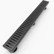 Photo 1 of 24 Inch Shower Linear Black Drain Rectangular Floor Drain with Accessories Capsule Pattern Cover Grate Removable SUS304 Stainless Steel CUPC Certified Matte Black
