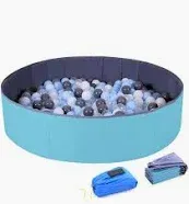 Photo 1 of 4 feet Ball Pit for Kids/Baby Play Yard/Baby Playpen/Fence for Baby, Holds Over 600 Balls, Folding Portable, No Need Inflate, More Than 12 Sq.ft Play Space, Light Blue ** not exact photo ** 
