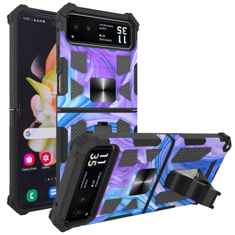 Photo 1 of AILIBER FOR MOTOROLA RAZR 2023 PHONE CASE, MOTO RAZR 2023/MOTO RAZR 40 CASE, FOR MAGNETIC CAR MOUNT, KICKSTAND HOLDER, SHOCKPROOF FULL BODY PROTECTIVE, HEAVY DUTY PHONE COVER FOR RAZR GEN3-PURPLE BLUE SCREEN PROTECTOR & PURPLE BLUE
