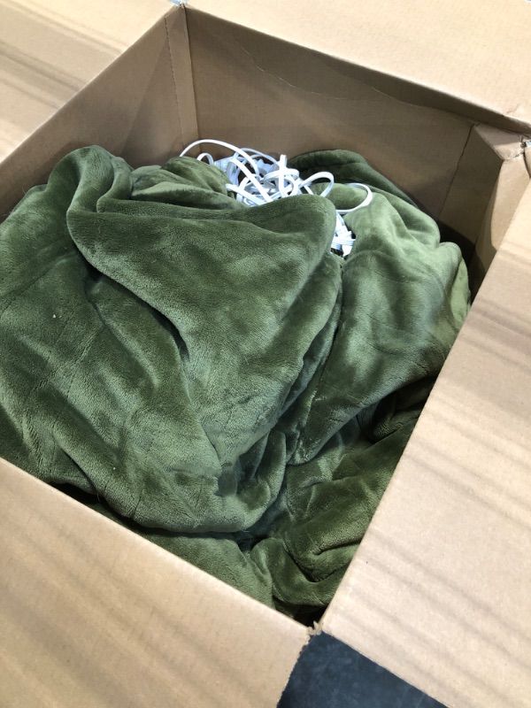 Photo 3 of **NON FUNCTIONING//SOLD AS PARTS** BEDSURE ELECTRIC BLANKET FULL SIZE - HEATED BLANKET WITH 6 HEAT SETTINGS, FLANNEL HEATING BLANKET WITH 10 TIME SETTINGS, 8 HRS TIMER AUTO SHUT OFF (72X84 INCHES, OLIVE GREEN) 10 - OLIVE GREEN FULL
