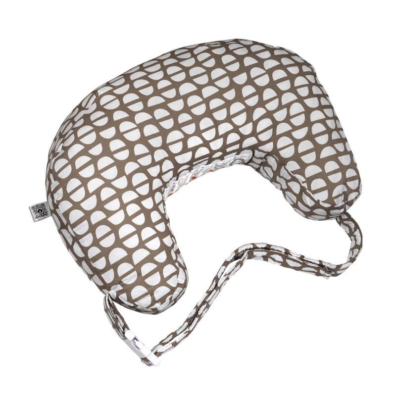 Photo 1 of BOPPY NURSING PILLOW BEST LATCH, MOCHA HALF DOMES, CREATED WITH LACTATION CONSULTANT, FIRM CONTOURED AND PLUSH SIDES FOR TWO BREASTFEEDING OPTIONS, PADDED BELT, PLUS SIZED TO PETITE, MACHINE WASHABLE
