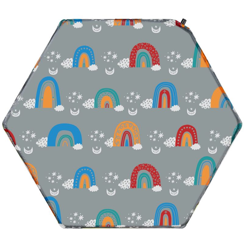Photo 1 of **NEEDS CLEANED** **USED** HOYBELL HEXAGON PLAYPEN MAT, GRAY

