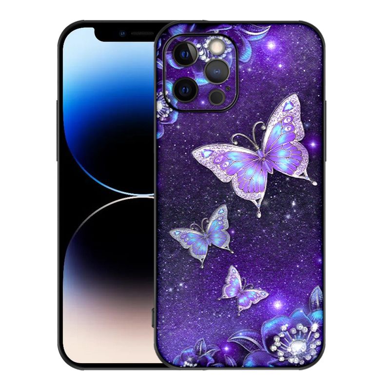 Photo 1 of DQCUTE DESIGN FOR IPHONE 12 PRO MAX CASE AESTHETIC MATTE BUTTERFLY STARRY SKY DESIGN HARD PC+SOFT TPU BUMPER ANTI-FINGERPRINT PROTECTIVE SHOCKPROOF CASE COMPATIBLE WITH IPHONE 12 PRO MAX,ONLY-PURPLE PURPLE IPHONE 12PRO MAX
