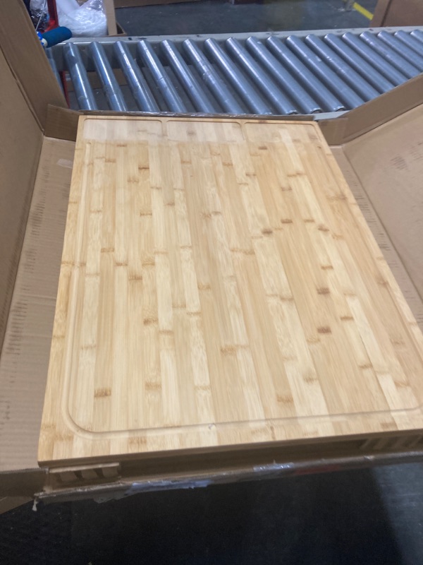 Photo 3 of 30 x 21 in Extra Large Bamboo Cutting Board and Stovetop Cover, Stove Top Cover Chopping Board with Detachable Legs and Juice Groove, Protector Board for Restaurant Kitchen Counter & Sink XXXL(30x21x3.3")