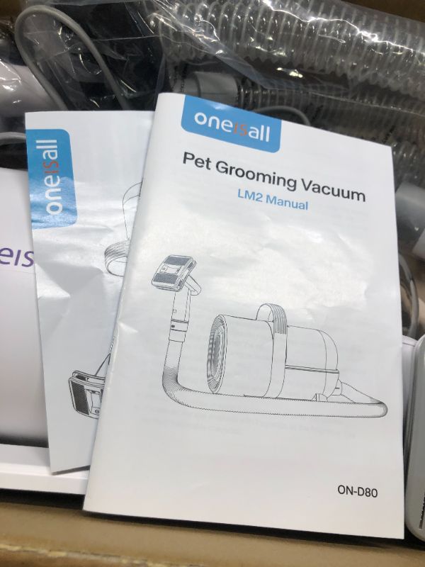 Photo 1 of **READ NOTES BEFORE PURCHASE** ONEISALL DOG HAIR VACUUM & DOG GROOMING KIT, PET GROOMING VACUUM WITH PET CLIPPER NAIL GRINDER, 1.5L DUST CUP DOG BRUSH VACUUM WITH 7 PET GROOMING TOOLS FOR SHEDDING PET HAIR, HOME CLEANING PURPLE
