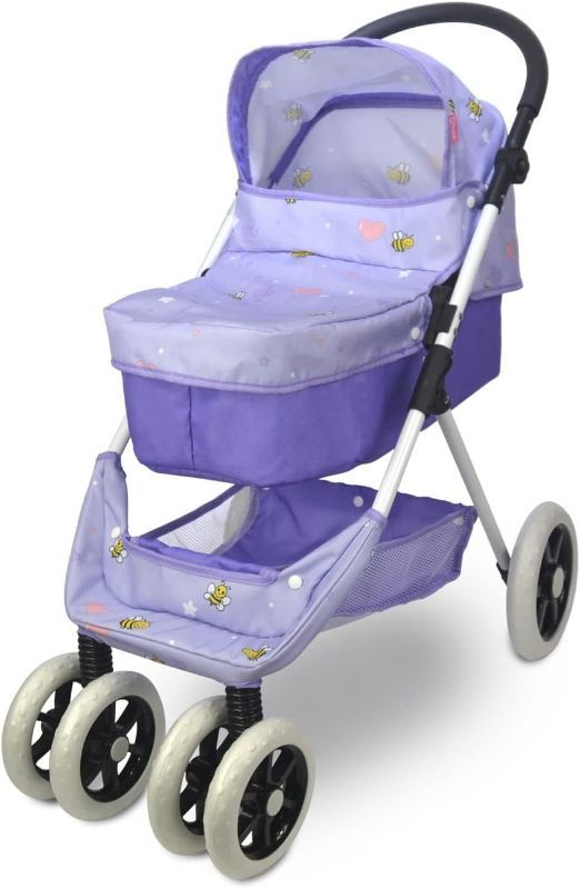 Photo 1 of ****MISSING PIECES TO FINISH ASSEMBLY**** ANIVIA BABY DOLL STROLLER FOR 18 INCHES AMERICAN DOLLS, FOLDABLE DOLL PRAM CONVERTIBLE SEAT/BED/CRIB, BABY DOLL BASSINET WITH FORWARD & BACKWARD HANDLE
