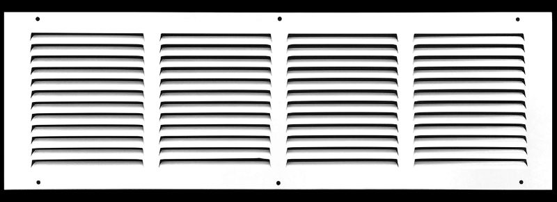 Photo 1 of 24"W X 8"H STEEL RETURN AIR GRILLES - SIDEWALL AND CEILING - HVAC DUCT COVER - WHITE [OUTER DIMENSIONS: 25.75"W X 9.75"H] 24 X 8 WHITE
