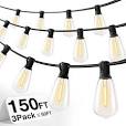 Photo 1 of addlon 150 FT (3x50FT) Outdoor String Lights,Waterproof Patio Lights UL Listed with 45+3 Shatterproof Dimmable ST38 LED Bulbs,2700K Connectable Outdoor Lighting for Backyard Bistro Garden
 