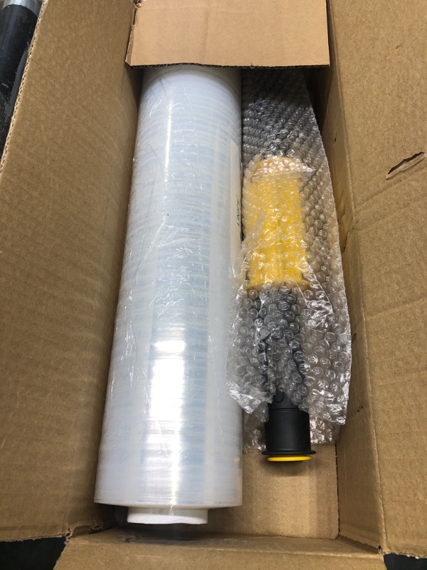 Photo 2 of Stretch Wrap Film Rolls with Handles - 1000 ft 60 Gauge Industrial Strength 15 inch Wide Clear Plastic Wrap for Palletized Shipping, Surface Protection and Furniture Packaging (1 Pack)