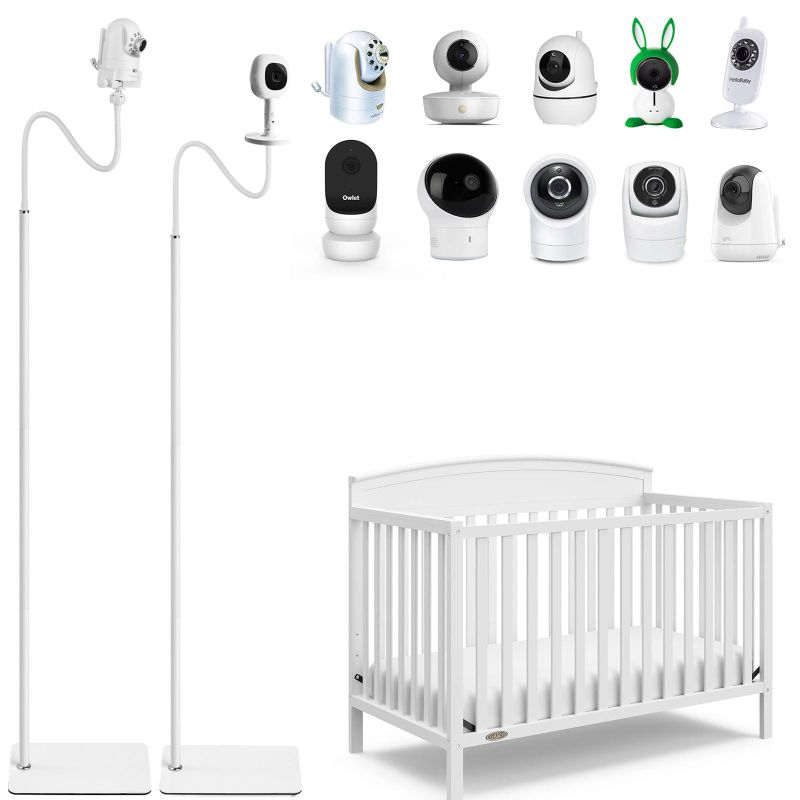 Photo 1 of BABY MONITOR FLOOR STAND HOLDER COMPATIBLE WITH INFANT OPTICS DXR-8 PRO,NANIT PRO SMART BABY MONITOR & FLEX STAND,VAVA,VTECH,HELLOBABY,MOTOROLA,EUFY AND OTHER CAMERAS WITH 1/4 SCREW MOUNT ***USED***MISSING LONG POLE***
