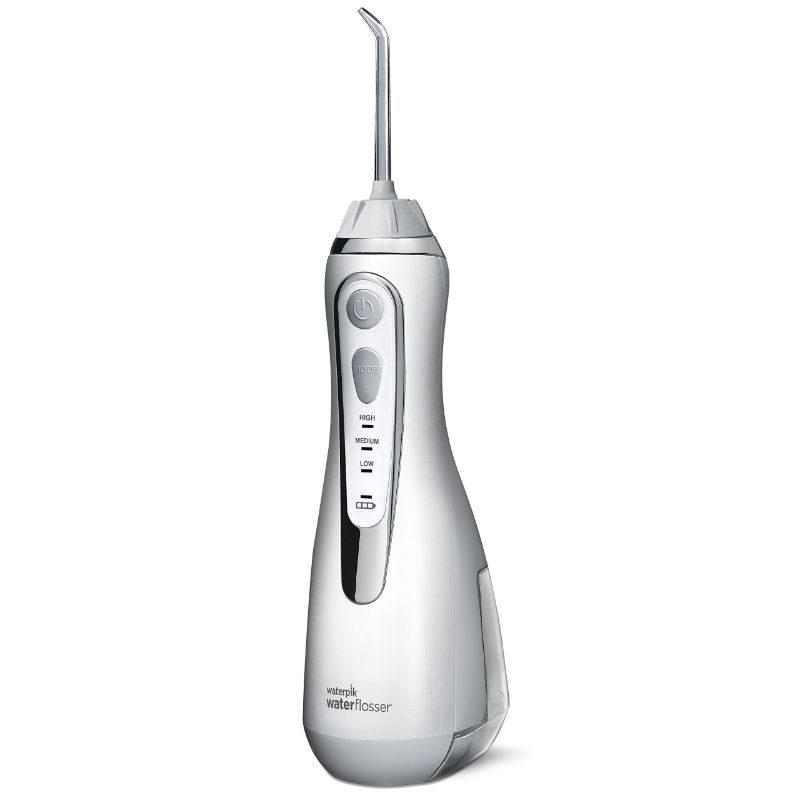 Photo 1 of ****NON FUNCTIONAL//SOLD AS PARTS**** WATERPIK CORDLESS ADVANCED WATER FLOSSER FOR TEETH, GUMS, BRACES, DENTAL CARE WITH TRAVEL BAG AND 4 TIPS, ADA ACCEPTED, RECHARGEABLE, PORTABLE, AND WATERPROOF, WHITE WP-580 WHITE WATER FLOSSER
