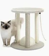 Photo 1 of  Cat Scratching Posts, Small Cat Tree for Indoor Cats, 4 in 1 Kitten Scratch Ball Toy, Soft Cat Bed Perch with Carpet Covered, 17" Cute Cat Tower Scratcher with Hanging Ball and Sisal Rope ** NOT EXACT SET ** 