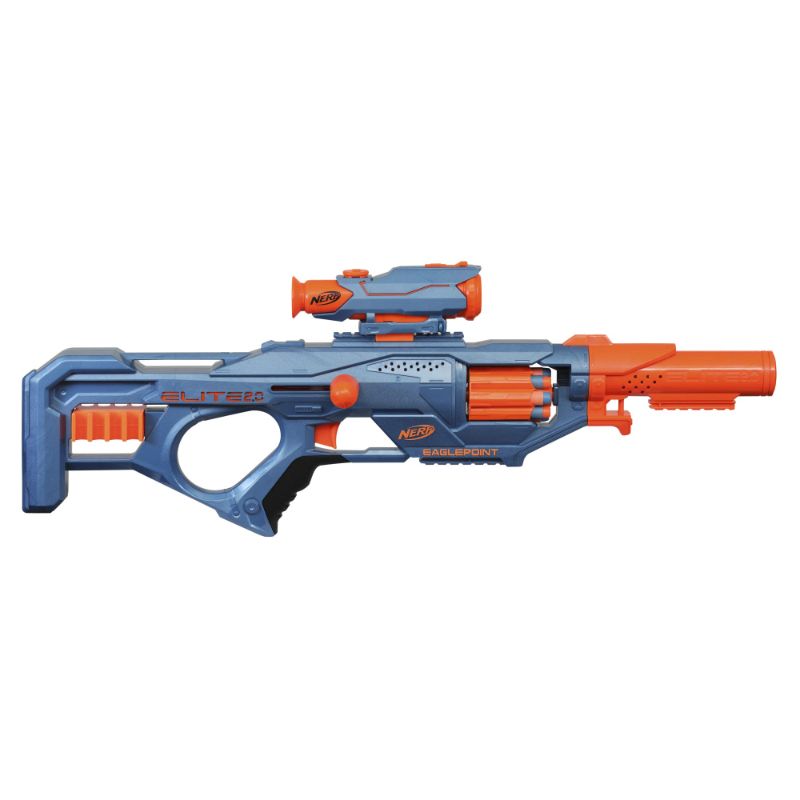 Photo 1 of ***FOR PARTS*** NERF ELITE 2.0 EAGLEPOINT RD-8 BLASTER -- 8-DART DRUM, DETACHABLE SCOPE AND BARREL, 16 OFFICIAL ELITE DARTS, BOLT ACTION FRUSTRATION-FREE PACKAGING
