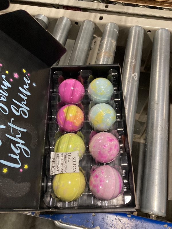 Photo 1 of Bath Bomb Set for Kids I 8 PCS Bubble Bath Fizzies I Colorful Bath Bombs with Surprise Light Toy Inside I Handmade, Organic & All Natural I Safe for Kids