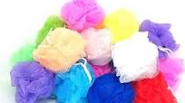 Photo 1 of  Small Full Bodied Quality Bath or Shower Sponge Loofahs Pouf Mesh Assorted Colors Wholesale Bulk Lot