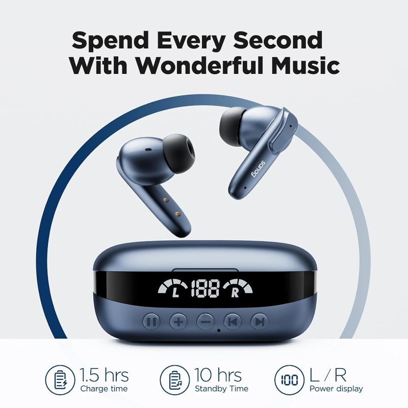 Photo 1 of ****USED*** Sanag Wireless Earbuds Bluetooth Headphones Built-in 16GB Memory, Mp3 Player 40H Playback Led Power Display Earphones with Charging Case in Ear Buds for Android Gaming Computer Laptop Sport