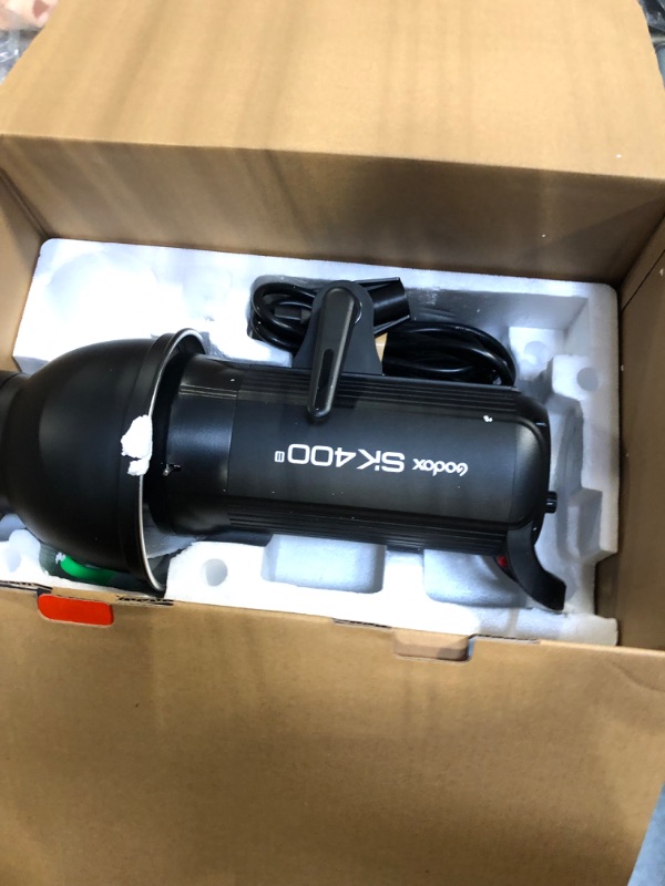 Photo 1 of Godox SK400II 400Ws Photo Studio Strobe Flash Monolight Light with Bowens Mount &Lamp Head,150W Modeling Lamp for Studio,Shooting,Location and Portrait Photography-110V