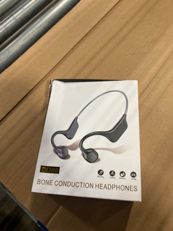 Photo 2 of Bone Conduction Headphones, Bone Headphones, Upgraded Open Ear Wireless BT Fitness Earphones with Mic, 8 Hours Playtime, Waterproof Earphones for Sports, Running, Gym, Hiking, Cycling
