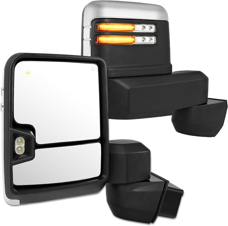 Photo 1 of A Pair Of Tow Mirrors Fit 2019-2022 For Chevy Silverado/For GMC Serria 2500 HD/3500 HD Towing Mirrors Power Heated Turn Signal Width Puddle Running Back-up Auxiliary Light Temp Sensor
