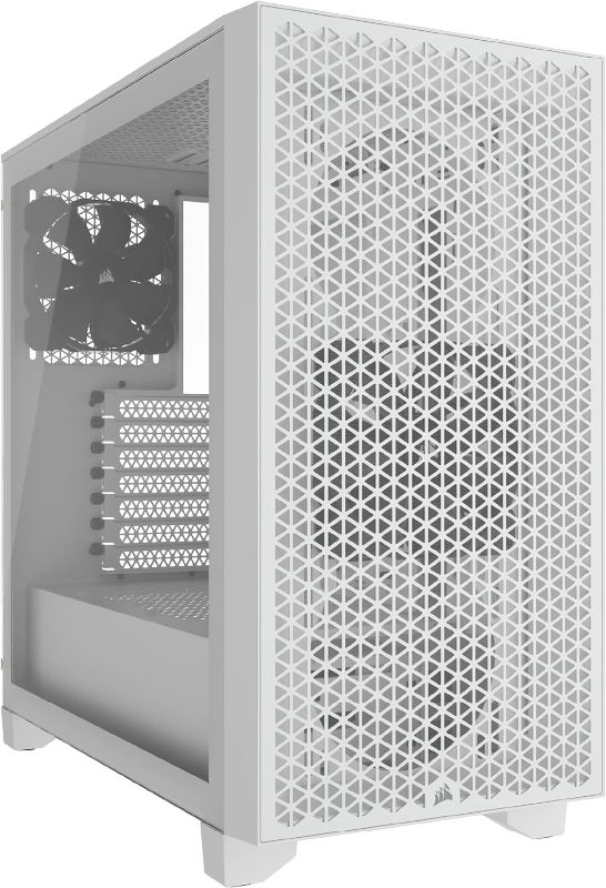 Photo 1 of Corsair 3000D AIRFLOW Mid-Tower PC Case – 3-Pin Fans – Four-Slot GPU Support – Fits up to 8x 120mm Fans – High-Airflow Design – White 3000D AIRFLOW White