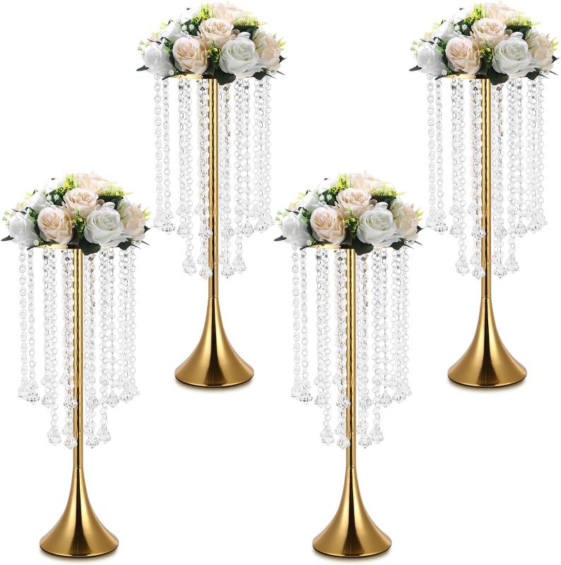 Photo 1 of 4 Pcs Gold Centerpieces Vases for Table