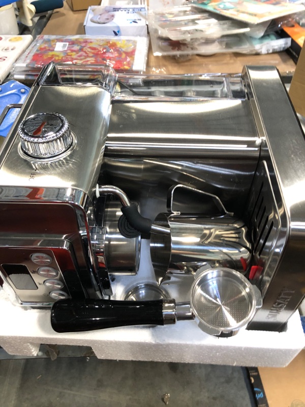 Photo 3 of ***FOR PARTS ONLY***Espresso Machine, Stainless Steel Espresso Machine with Milk Frother for Latte, Cappuccino, Machiato,for Home Espresso Maker, 1.8L Water Tank, 20 Bar