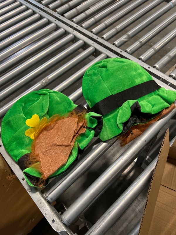 Photo 1 of 2 Pack St. Patricks Party Hat St. Patricks Day Accessories Green Leprechaun Top Hat with Brown Beard for Men Women Teens