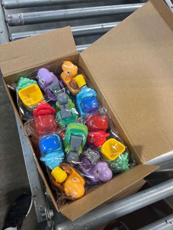 Photo 1 of 12 Pack 3.8" Jumbo Easter Eggs Filled with Dinosaur Pull Back Cars, Easter Eggs with Toys Inside Pull Back Construction Vehicles Kids Toddlers Boys Girls Easter Basket Stuffers Fillers Easter Egg Hunt