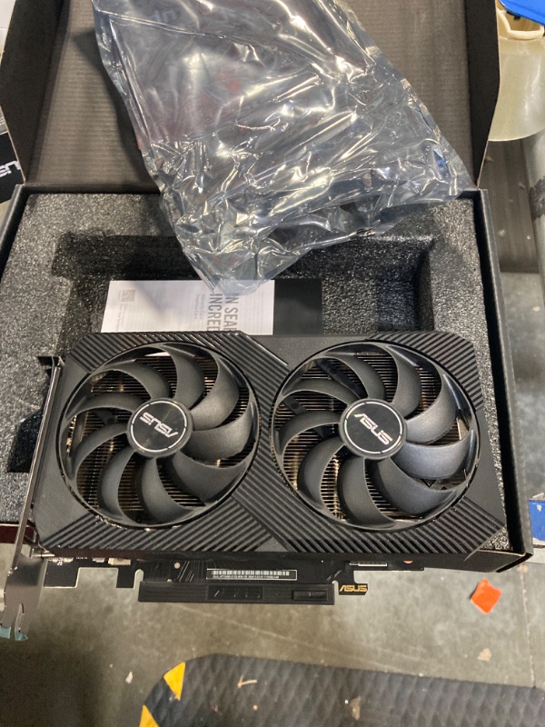 Photo 3 of ASUS Dual NVIDIA GeForce RTX 3060 V2 OC Edition 12GB GDDR6 Gaming Graphics Card (PCIe 4.0, 12GB GDDR6 Memory, HDMI 2.1, DisplayPort 1.4a, 2-Slot, Axial-tech Fan Design, 0dB Technology) RTX 30 Series Dual Fans DUAL-RTX3060-O12G-V2