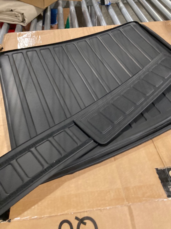 Photo 3 of powoq Cargo Mat Compatible with 2022 2023 Chevy Tahoe/GMC Yukon Backrest Mat Cargo Liner TPE Trunk Mat Replacement for 2022 2023 Chevy Tahoe/GMC Yukon Accessories(Trunk Mat+Backrest Mat)