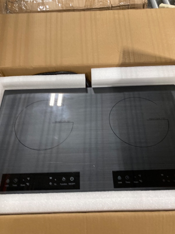 Photo 3 of VBGK Double Induction Cooktop, 4000W Portable Induction Cooktop with induction burner,with LCD Touch Screen 9 Levels Settings with Child Safety Lock & Timer 110V 2 burner induction cooktop