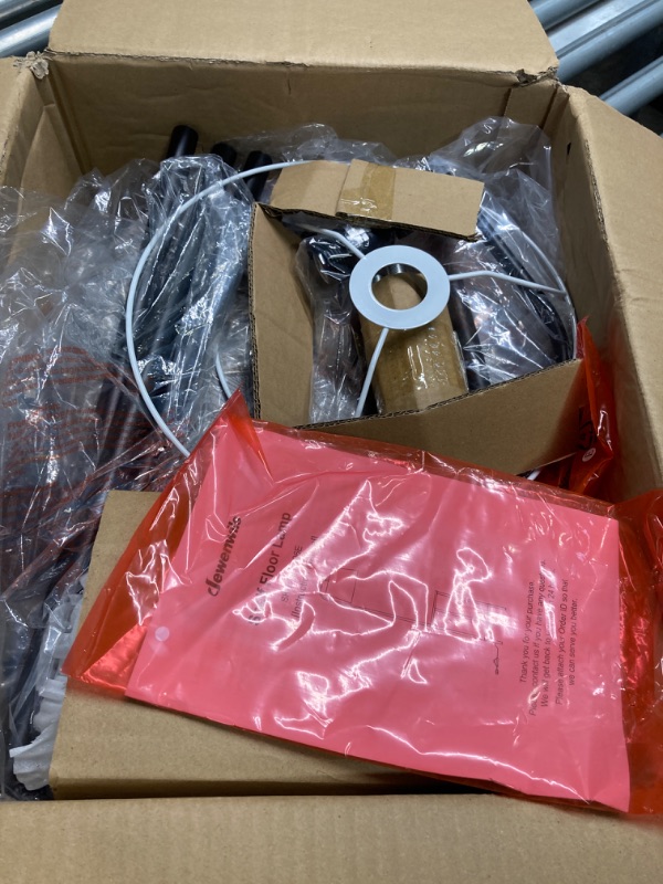 Photo 1 of DEWENWILS Floor Lamp with Table Attached, Industrial Farmhouse Narrow Nightstand, Wooden End Side Table Floor Lamp, Adjustable Reading Lamp for Bedroom, Living Room, Office, Kids Room Rustic Brown Wood