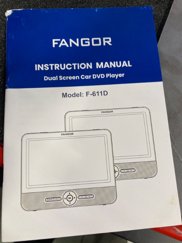 Photo 3 of FANGOR 7.5" Dual Portable DVD Player for Car, Car DVD Player Dual Screen Play a Same or Two Different Movies with Headrest Strap, Regions Free,Support Last Memory, AV Out&in,USB/SD/Sync TV F-611D