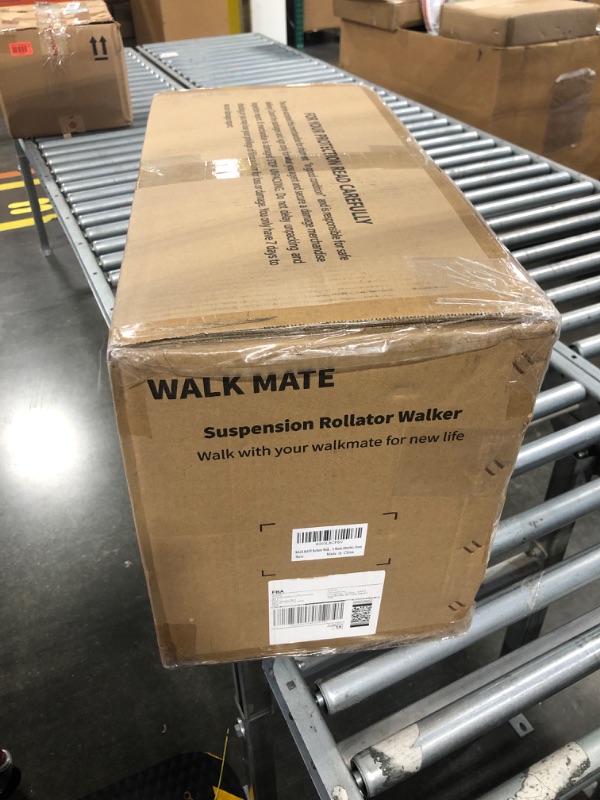 Photo 2 of WALK MATE Rollator Walker for Seniors - 4 x 10" Wheels Walker with Seat and Shock Absorber up to 350lbs, Wire-Hidden & Triple Folding Compact Design Padded Backrest and Cup Holder, Blue