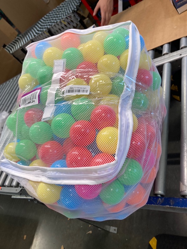 Photo 1 of Amazon Basics BPA Free Crush-Proof Plastic Ball Pit Balls with Storage Bag, Toddlers Kids 12+ Months, 6 Bright Colors - Pack of 400 6 Bright Colors 400 Balls