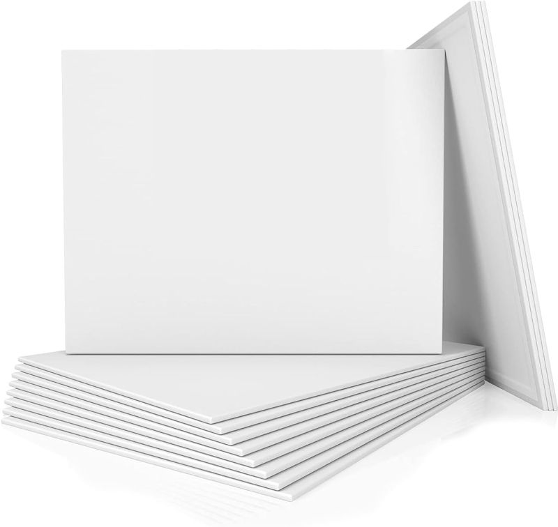 Photo 1 of Canvases for Painting 8x10 Inches, Canvas Bulk Pack of 12, 8 oz Primed Canvas Panel, Blank Canvas for Painting, Canvas Boards for Acrylic and Oil Painting, Art Supplies for Adults and Teens.
