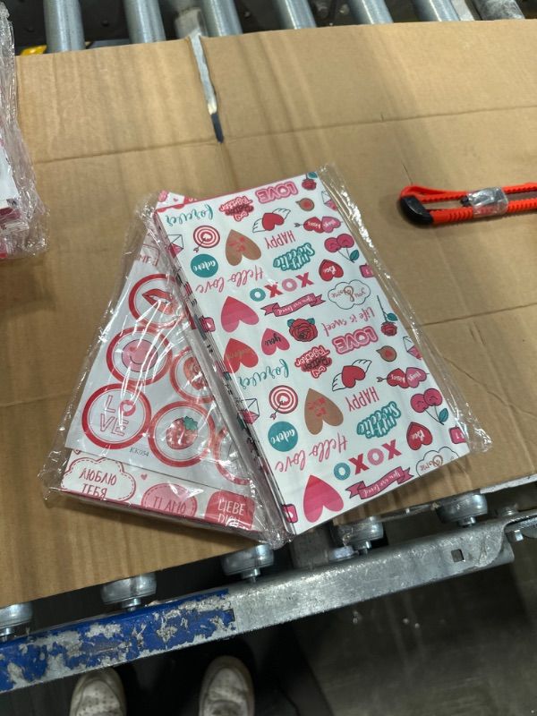 Photo 1 of 24pcs Valentine’s Day Gift Bags, Goodie Bags, Valentine Candy Bags, Gift Bags for Lover, Treat Bags for Boyfriend, Girlfriend, Birthday Party Decor with 2 sheets of stickers Happy Valentines Day Gift Bags